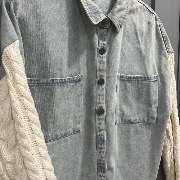 Denim Knit Shacket - Picture 4 of 5